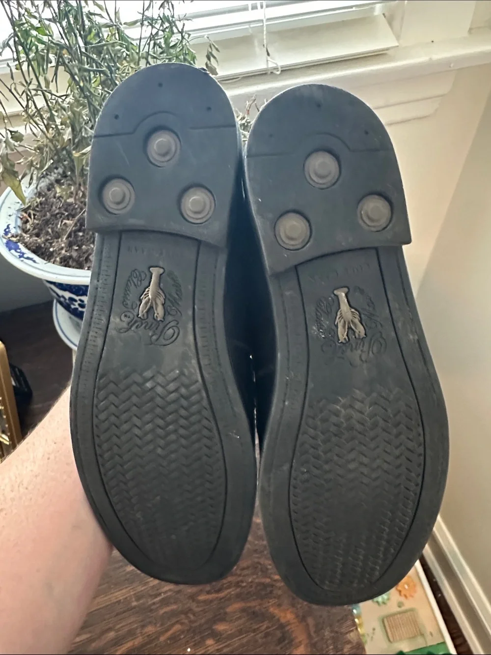 Cole Haan Black and White Leather Penny Loafers